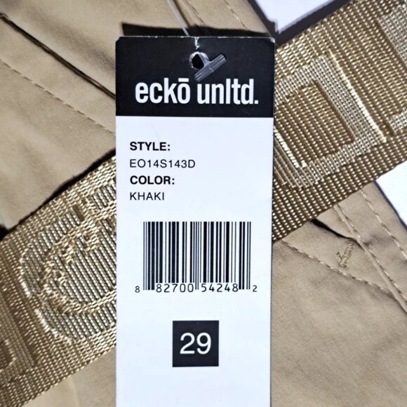 Ecko Unltd Kakhi Cargo Shorts Mens 29/30 Waist Belted Stretch Lightweight pocket - Picture 3 of 11